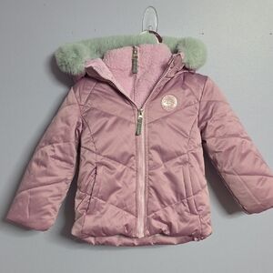 Gerry Weber Pink 2 Piece Kids Jacket with Fur Hood & Fleece